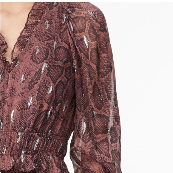 Rebecca Taylor snake print smoked clip dress - Picture 4 of 12